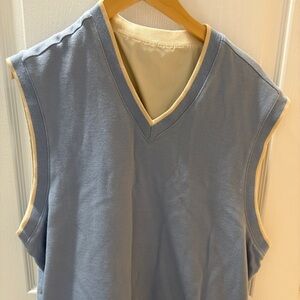 Talbots Men’s Blue and Cream Vest